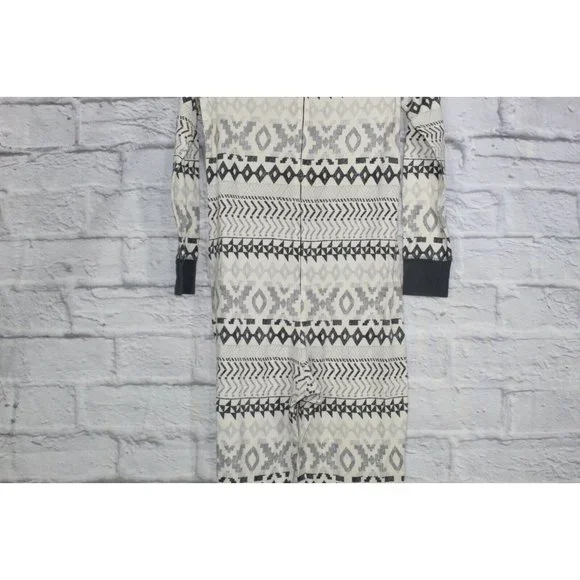 VICTORIA'S SECRET White Snowflakes Fleece Hooded Cozy Jumpsuit Size L - Picture 4 of 9